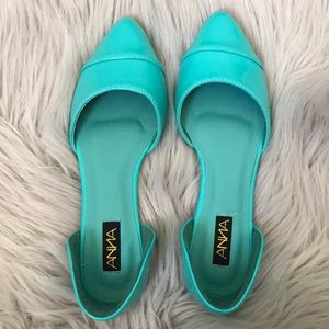 Teal flats NEVER WORN